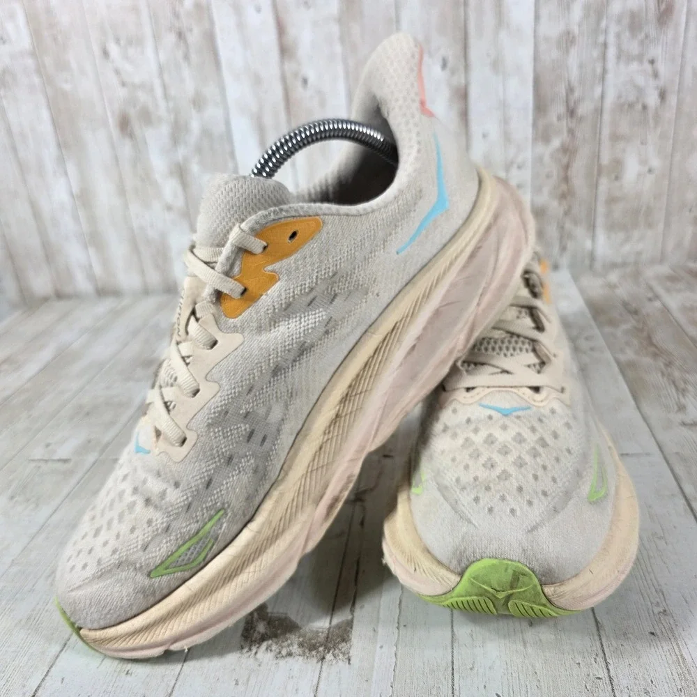 Hoka Clifton 9 Women 10B Eggnog Oat Milk Running Shoes 1127896‎ VLS Neutral